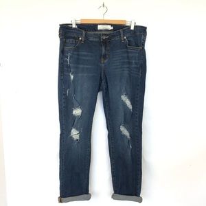 Torrid Distressed Boyfriend Blue Jeans Size 18